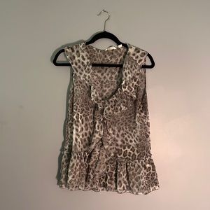 New York and Company animal print sleeveless blouse